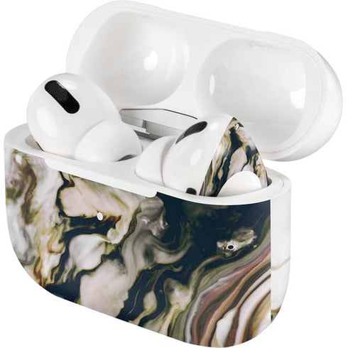 Copper and Black Marble Ink Apple AirPods Pro Skin