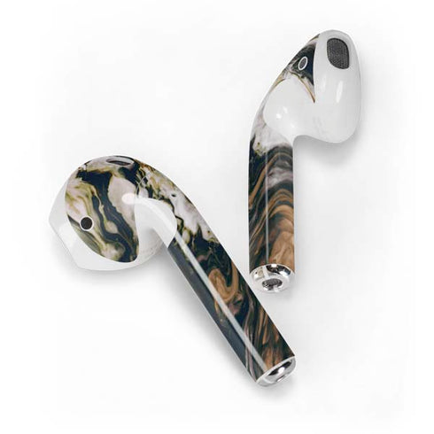 Copper and Black Marble Ink Apple AirPods Skin
