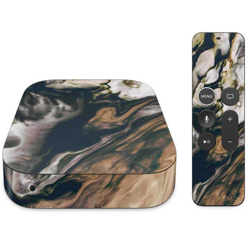 Copper and Black Marble Ink Apple TV Skin