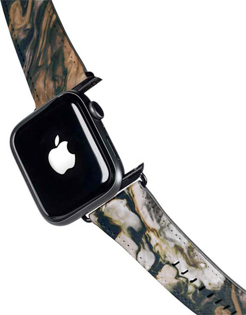 Copper and Black Marble Ink Apple Watch Band 42-44mm