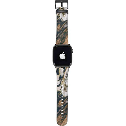 Copper and Black Marble Ink Apple Watch Band 42-44mm