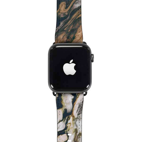 Copper and Black Marble Ink Apple Watch Band 38-40mm