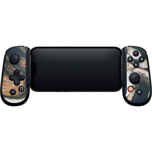 Copper and Black Marble Ink Backbone One for iPhone Game Controller Skin