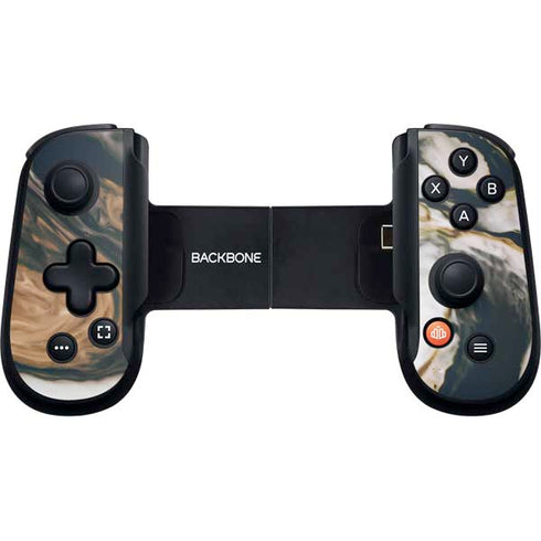Copper and Black Marble Ink Backbone One for iPhone Game Controller Skin