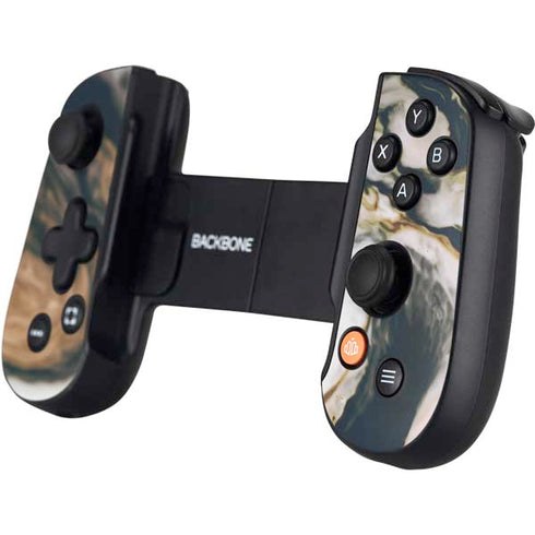 Copper and Black Marble Ink Backbone One for iPhone Game Controller Skin