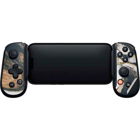 Copper and Black Marble Ink Backbone One for iPhone Game Controller Skin