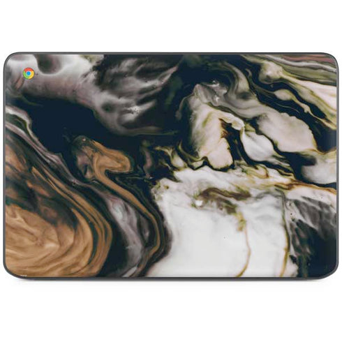 Copper and Black Marble Ink HP Chromebook Skin