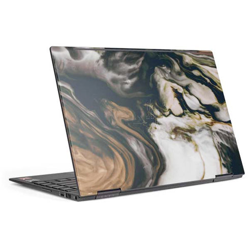 Copper and Black Marble Ink HP Envy Skin