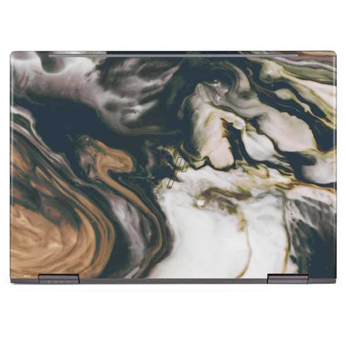Copper and Black Marble Ink HP Envy Skin