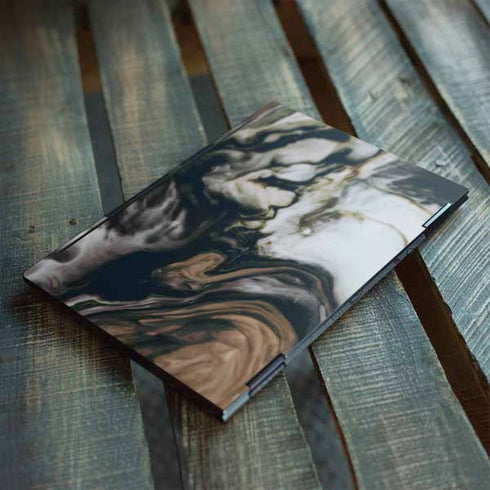 Copper and Black Marble Ink HP Envy Skin