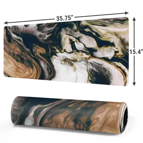 Copper and Black Marble Ink Gaming Mouse Pad