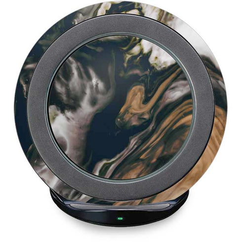 Copper and Black Marble Ink Fast Charge Wireless Charging Stand Skin