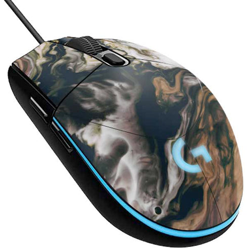 Copper and Black Marble Ink G203 Prodigy RGB Wired Gaming Mouse Skin