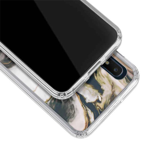 Copper and Black Marble Ink Galaxy A10e Clear Case