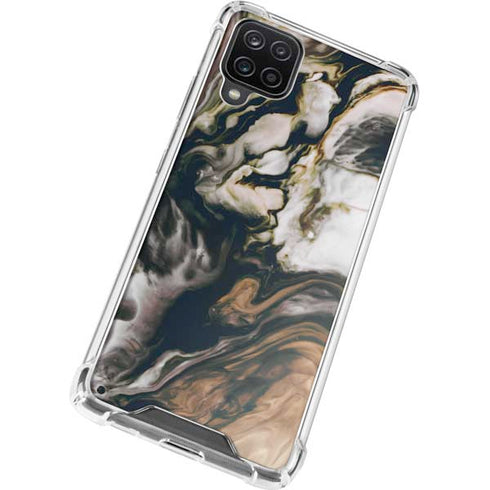 Copper and Black Marble Ink Galaxy A12 Clear Case