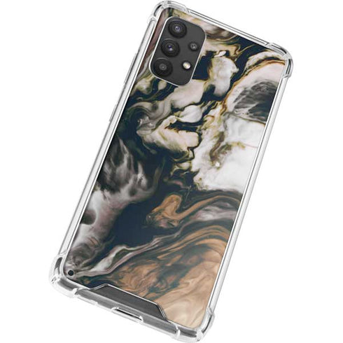 Copper and Black Marble Ink Galaxy A32 5G Clear Case