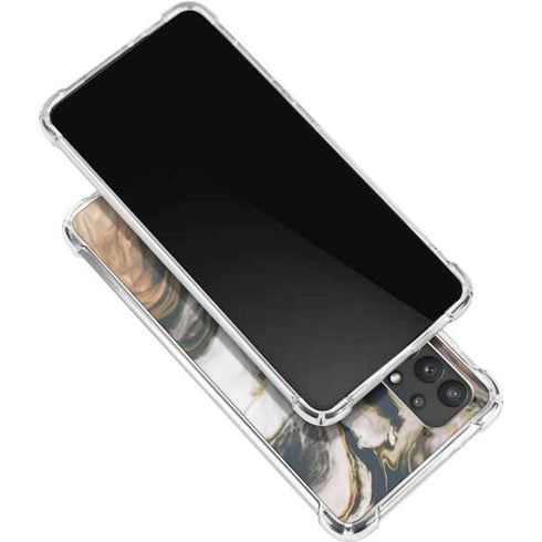 Copper and Black Marble Ink Galaxy A32 5G Clear Case