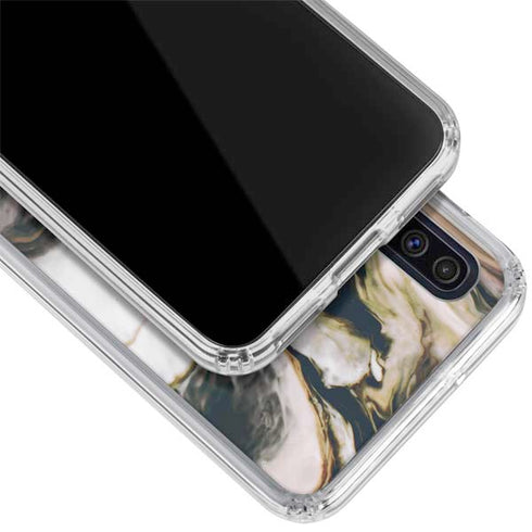 Copper and Black Marble Ink Galaxy A50 Clear Case