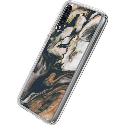 Copper and Black Marble Ink Galaxy A50 Clear Case