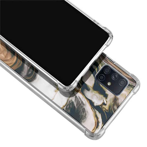 Copper and Black Marble Ink Galaxy A51 5G Clear Case