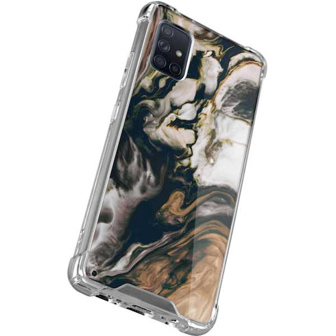 Copper and Black Marble Ink Galaxy A51 5G Clear Case