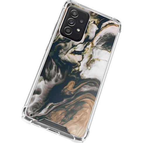 Copper and Black Marble Ink Galaxy A52 5G Clear Case