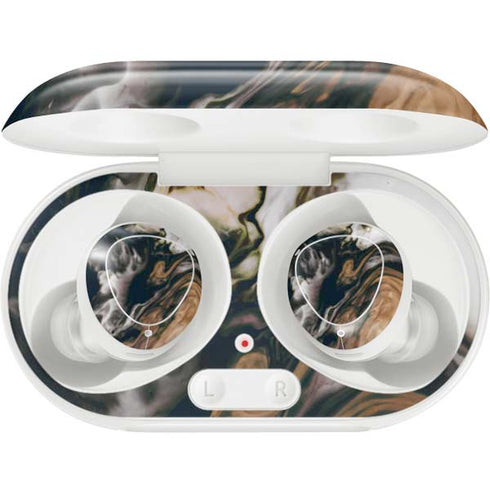 Copper and Black Marble Ink Galaxy Buds Plus Skin