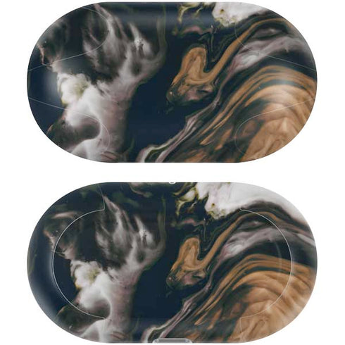 Copper and Black Marble Ink Galaxy Buds Plus Skin