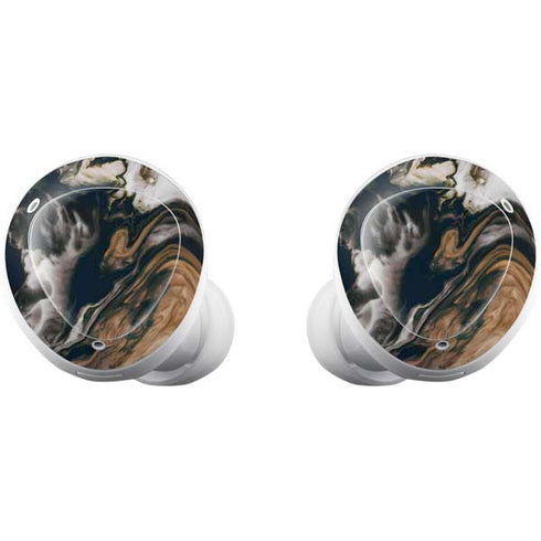 Copper and Black Marble Ink Galaxy Buds Plus Skin