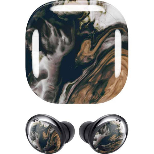 Copper and Black Marble Ink Galaxy Buds Pro Skin