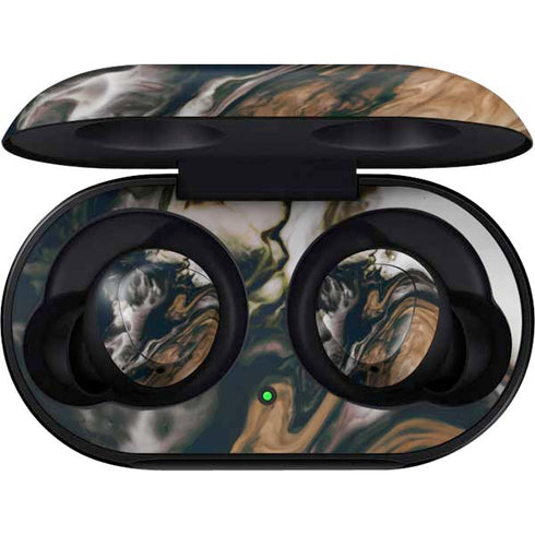 Copper and Black Marble Ink Galaxy Buds Skin