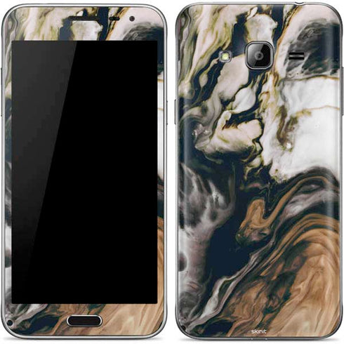 Copper and Black Marble Ink Galaxy J3 Skin