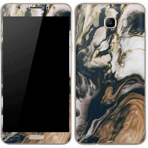 Copper and Black Marble Ink Galaxy J7 Skin