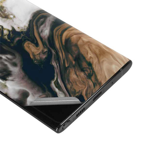 Copper and Black Marble Ink Galaxy Note 10 Plus Skin