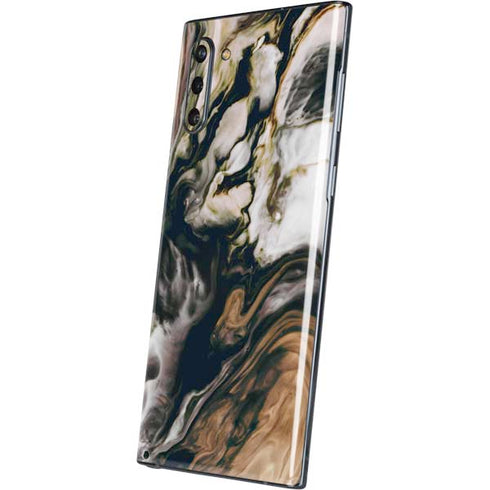 Copper and Black Marble Ink Galaxy Note 10 Skin