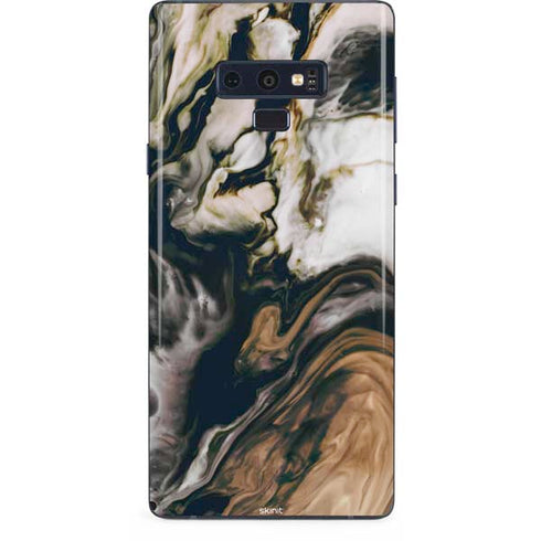 Copper and Black Marble Ink Galaxy Note 9 Skin