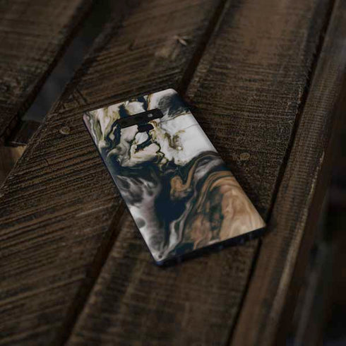 Copper and Black Marble Ink Galaxy Note 9 Skin