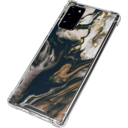 Copper and Black Marble Ink Galaxy Note20 5G Clear Case