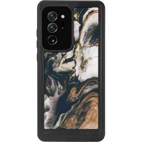 Copper and Black Marble Ink Galaxy Note20 Ultra 5G Waterproof Case