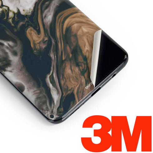 Copper and Black Marble Ink Galaxy S10 Skin