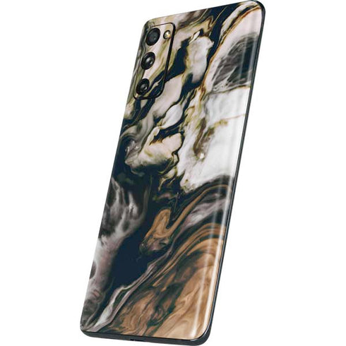 Copper and Black Marble Ink Galaxy S20 Fan Edition Skin