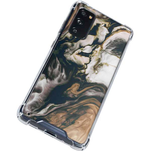 Copper and Black Marble Ink Galaxy S20 FE Clear Case