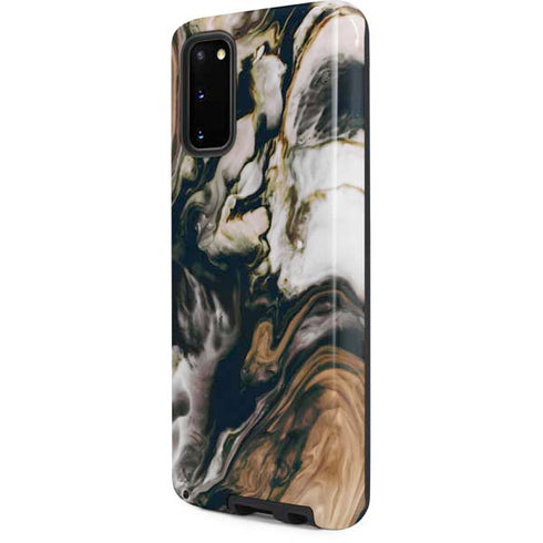 Copper and Black Marble Ink Galaxy S20 Pro Case