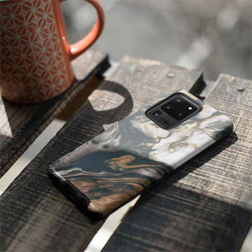 Copper and Black Marble Ink Galaxy S20 Ultra 5G Pro Case