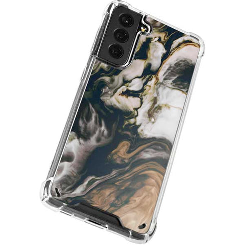 Copper and Black Marble Ink Galaxy S21 5G Clear Case