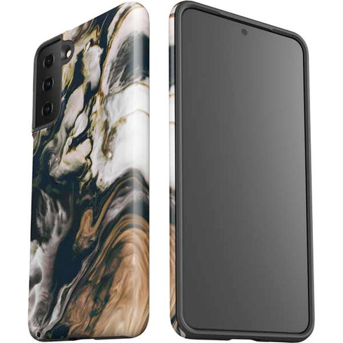 Copper and Black Marble Ink Galaxy S21 Plus 5G Pro Case