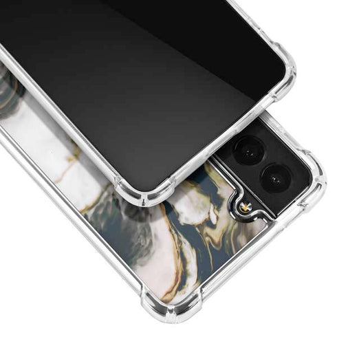 Copper and Black Marble Ink Galaxy S22 Plus Clear Case