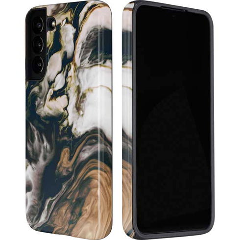 Copper and Black Marble Ink Galaxy S22 Pro Case