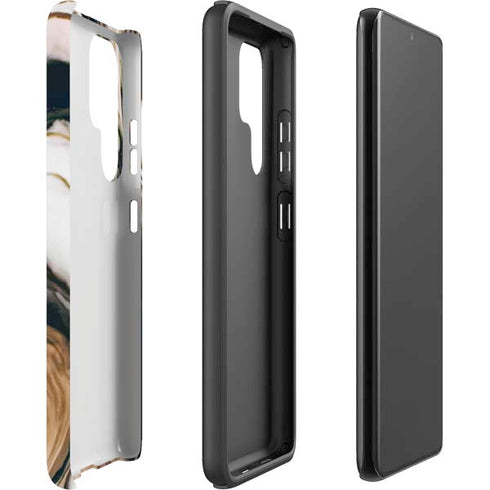 Copper and Black Marble Ink Galaxy S22 Ultra Pro Case