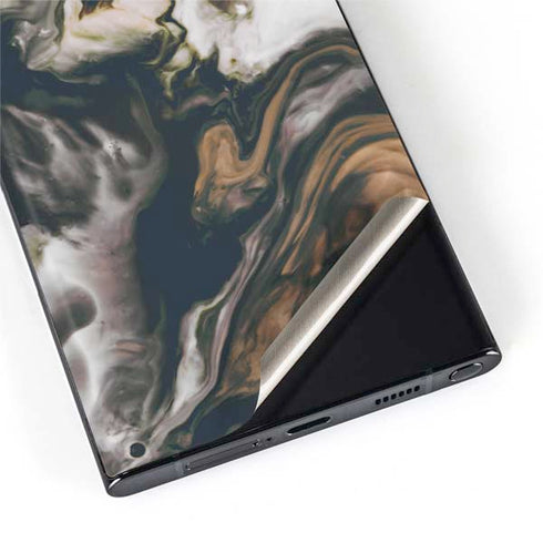 Copper and Black Marble Ink Galaxy S22 Ultra Skin